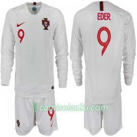 Camisolas de Futebol Portugal EDER 9 Criança Equipamento Alternativa Copa do Mundo 2018 Manga Comprida